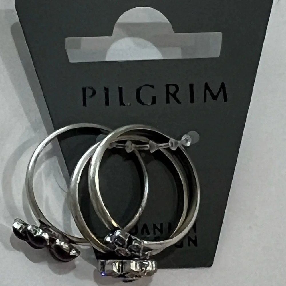 New Pilgrim Danish Design Stackable Rings Size 6 Floral Crystals Enamel NWT - Picture 7 of 15